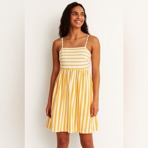 J. Crew Yellow and White Stripe Tank Mini Dress